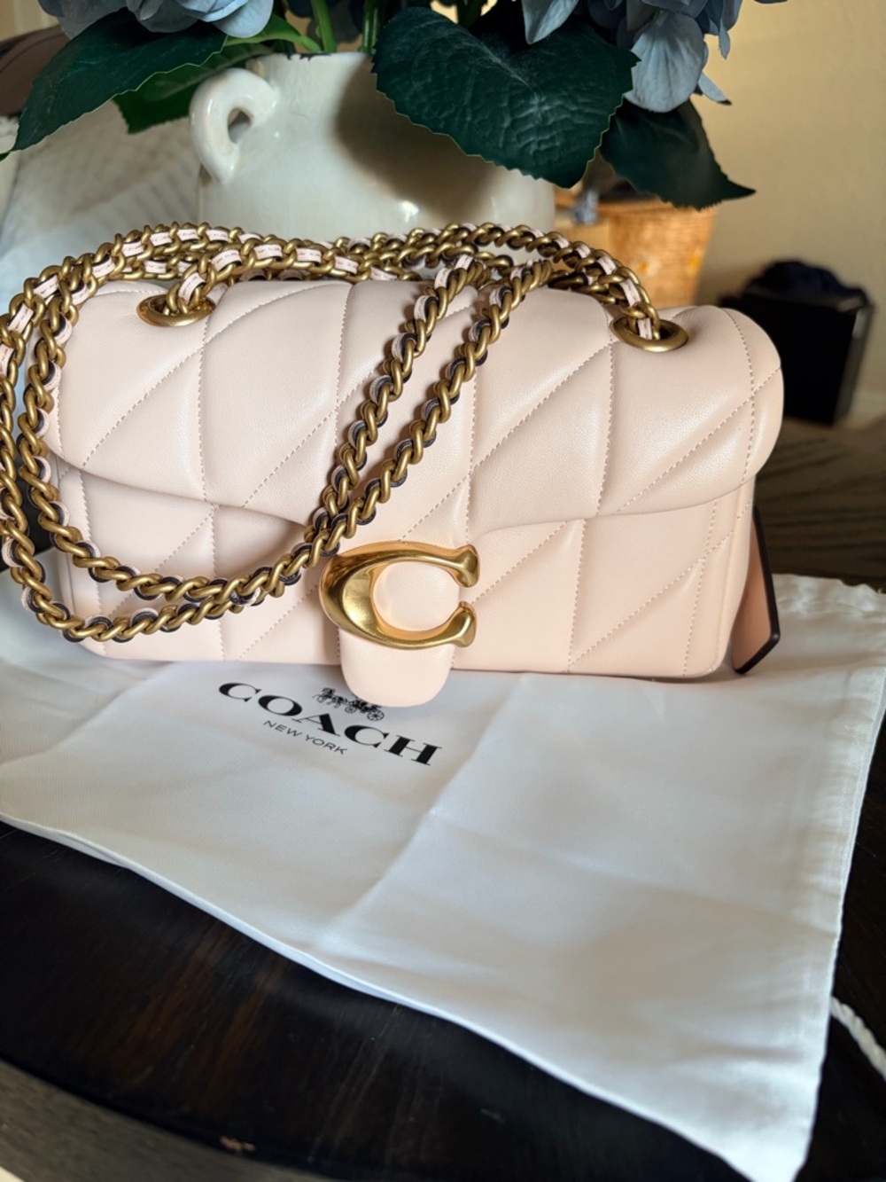 Coach Quilted tabby 20 soft pink/cream